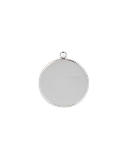 Breloque pour cabochon 30mm en acier inox pas cher