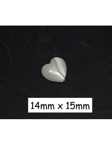 Perle coeur nacre 14mm pour bracelet