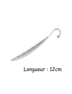 Grand marque page arabesque à personaliser en métal argenté 12cm