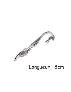 Marque page sirène à personaliser argenté en métal 8cm