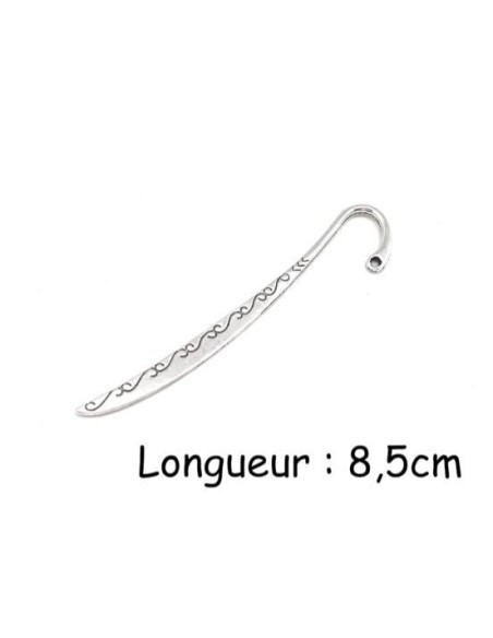 Marque page arabesque à customiser argenté en métal 8,5cm