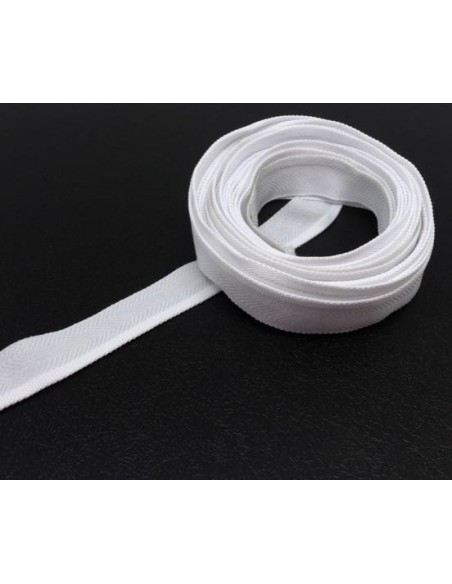 Ruban blanc chevron 16mm en polyester