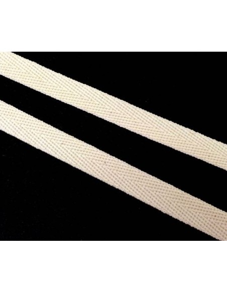 Galon Coton Ecru avec tissage en chevrons 10mm