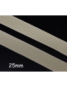 Ruban Sergé Coton Ecru avec tissage en chevrons 25mm