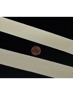Ruban Sergé Coton Ecru avec tissage en chevrons 25mm 2