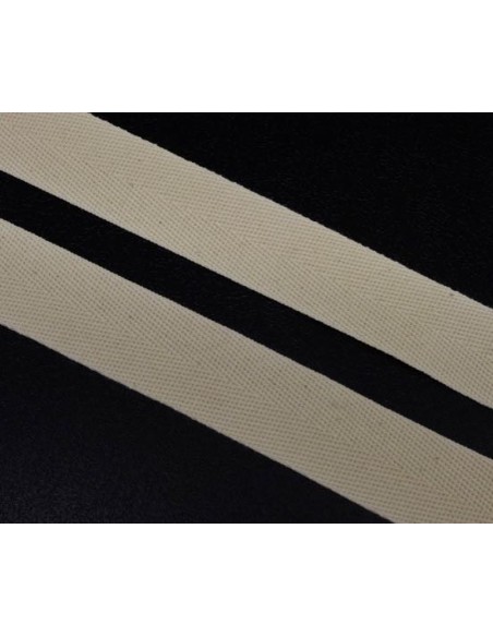 Ruban 100% Coton Ecru avec tissage en chevrons 25mm - Sergé de coton