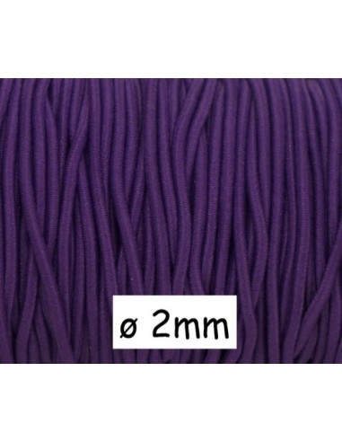 Fil élastique rond 2mm couleur violet byzantium