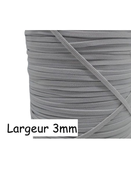 20m Elastique plat 3mm blanc de lait - tresse élastique 3mm - ruban élastique blanc