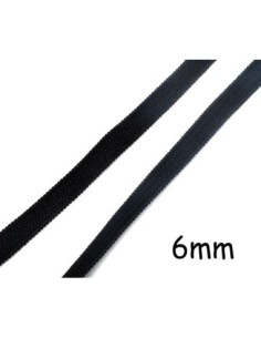 Elastique plat noir 6mm souple - tresse élastique 6mm - ruban élastique noir 2
