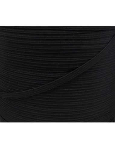 Elastique plat noir 6mm souple