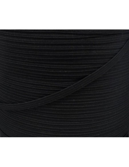 Elastique plat noir 6mm souple