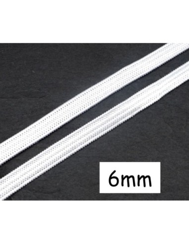 Tresse Elastique blanc 6mm souple
