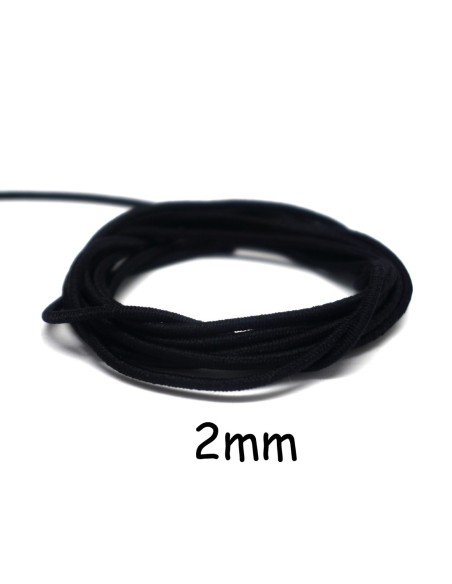 Elastique rond noir 2mm souple