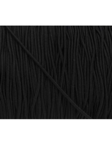 Elastique noir rond souple en 2mm de diamètre