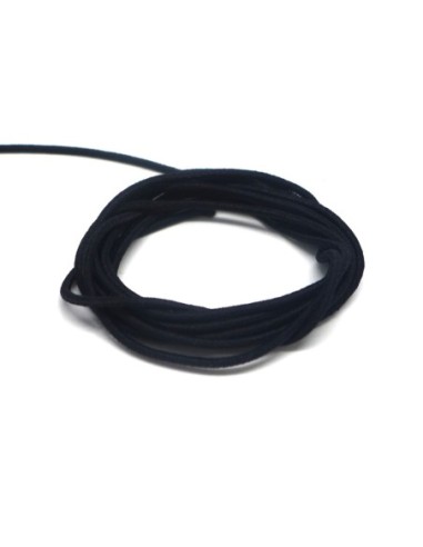 Elastique rond noir 2mm souple pour masque
