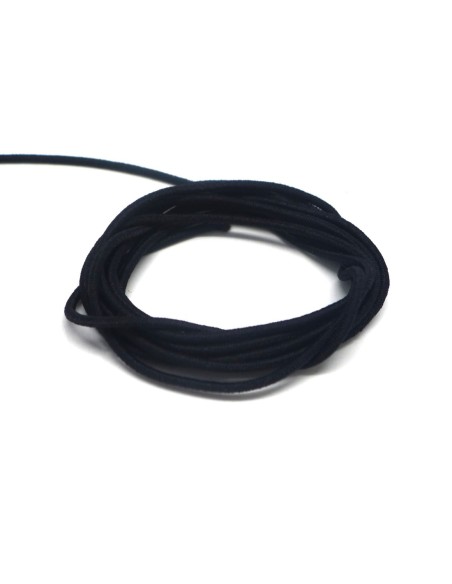 Elastique rond noir 2mm souple pour masque