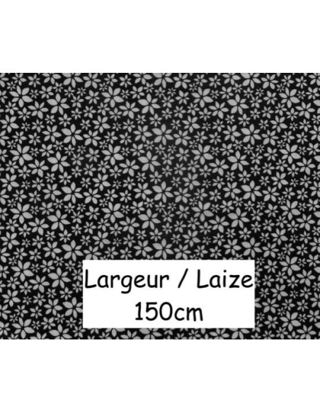 Tissu à fleur en coton OEKOTEX sur fond noir