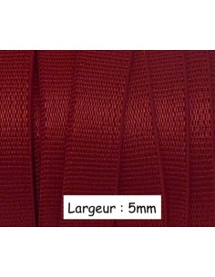 Elastique plat largeur 5mm brillant satiné rouge grenat