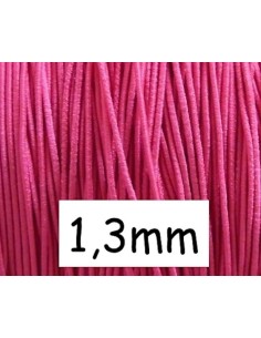 Elastique rond 1,3mm rose vif, fuchsia pour masque
