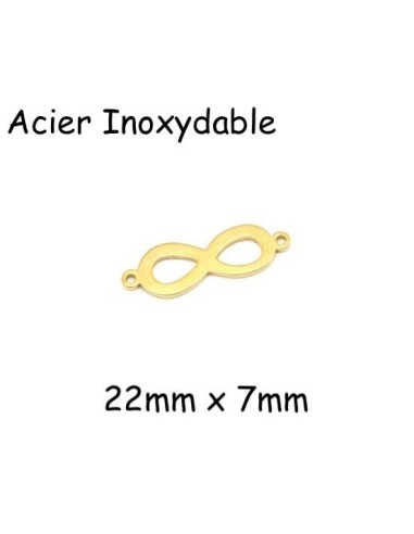 Perle connecteur infini en acier inoxydable doré