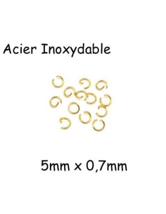 Anneau de jonction doré 5mm acier inox