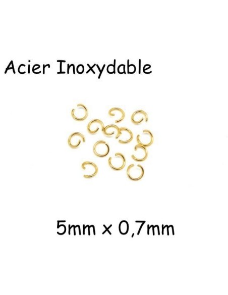 Anneau de jonction doré 5mm acier inox