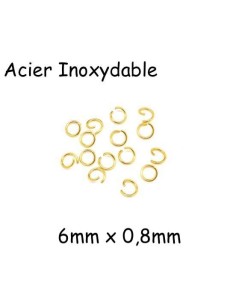 anneau de jonction doré 6mm en acier inox
