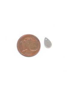 petite breloque navette, larme en acier inoxydable argenté 8x5mm 2