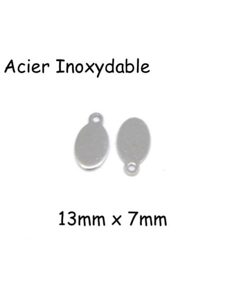 petite breloque médaille en acier inoxydable argenté