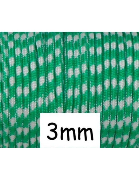 paracorde 3mm bicolore vert et blanc