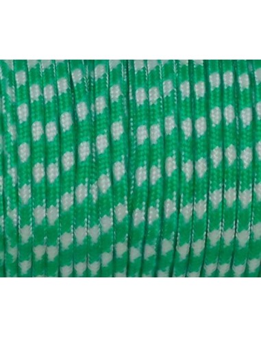 paracorde 3mm bicolore vert et blanc pour bracelet de survie