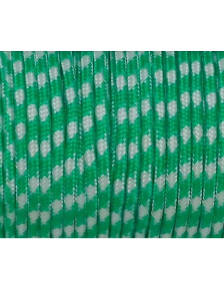 paracorde 3mm bicolore vert et blanc pour bracelet de survie