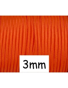 Paracorde 3mm orange vif cordon nylon tressé uni