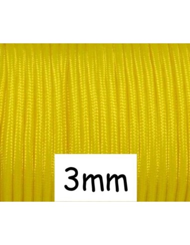 paracorde 3mm jaune citron cordon nylon tressé uni