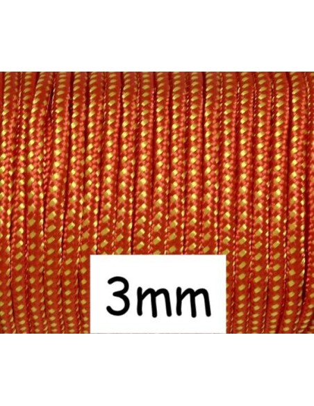 paracorde 3mm rouge et jaune cordon nylon tressé bicolore