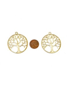 Grand pendentif arbre de vie en métal doré pour porte clé 2