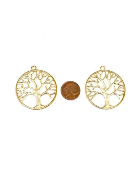 Pendentif arbre de vie doré en métal pour création DIY