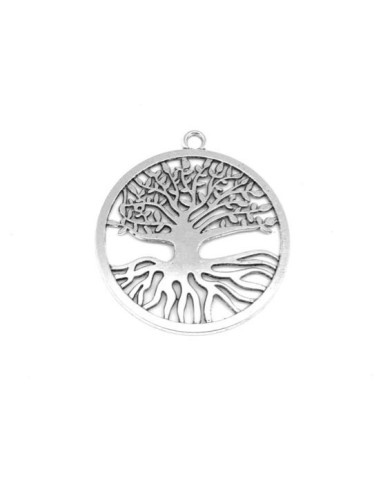 Pendentif arbre de vie en métal argenté, médaillon pour scrapbooking