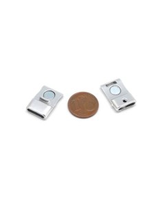 Fermoir magnétique pour lanière de 10mm argenté satiné 2