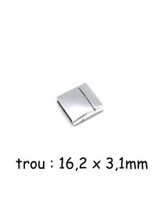 Fermoir aimanté argenté pour cuir de 16mm