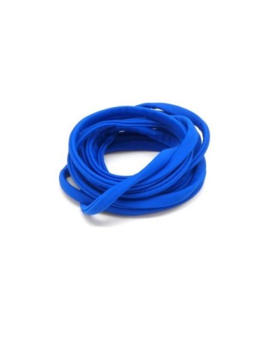 2m Cordon lycra élastique 5mm style spaghetti bleu légèrement brillant