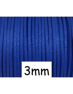 Cordon daim synthétique, suédine bleu nuit pailleté 3mm