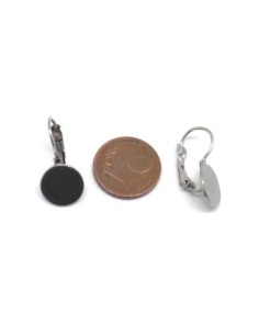 Support BO crochet avec plateau de 10mm acier inox argenté 2