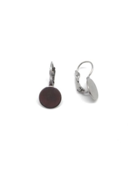 Support BO avec plateau de 10mm acier inox argenté pour cabochon