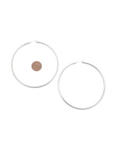 grande créole argenté en acier inoxydable 75mm - BO XXL 2