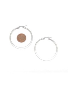 créole plate argenté 40mm en acier inoxydable 2