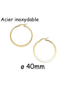 créole plate doré 40mm en acier inoxydable, couleur or