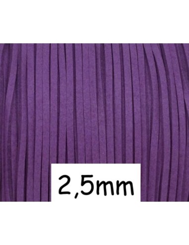Lanière suédine 2,5mm violet améthyste