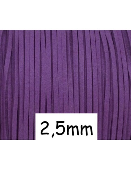 Lanière suédine 2,5mm violet améthyste