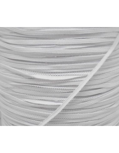 Elastique plat blanc 4mm souple - tresse élastique 4mm - ruban élastique blanc pour masque